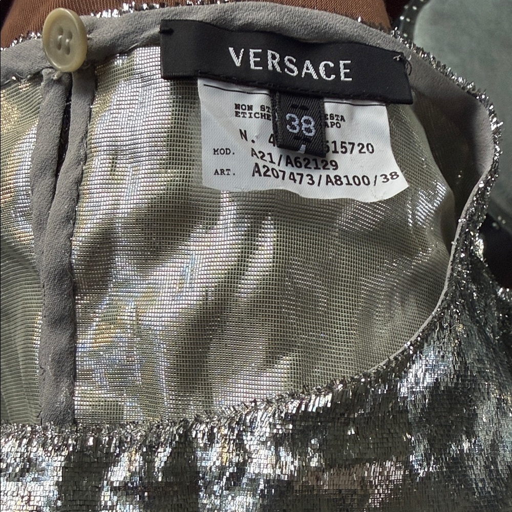 Versace Collection Shimmering Silver Sleeveless B… - image 13